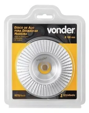 Disco de Aço para Desbaste de Madeira 100 x 22 mm Reto – Vonder