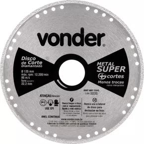Disco de Corte Diamantado 125 mm Super Vonder