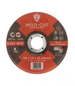 Disco De Corte  4.1/2 Pol. 115 X1,0X22mm Pró Cut - 1199 - SC WELD