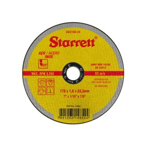 Disco de Corte 7" 178 x 1,6 x 22,2mm DAC180-24 Starrett