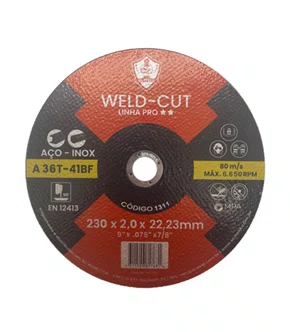 Disco De Corte 9 Pol. 230X2,0X22mm Pró Cut - 1311 - SC WELD