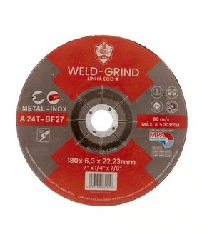 Disco De Desbaste 7 Pol. 180X6,3X22mm Eco Grind - 4236 - SC WELD