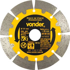 Disco Diamantado 121mm Segmentado V3 1268121000 Vonder