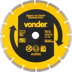 Disco Diamantado Segmentado 230 mm V3 Vonder