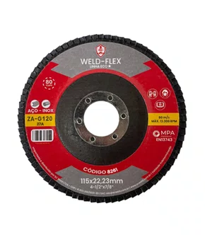 Disco Flap 115X22mm GR 120 Eco ZA Fibra Angular Flex - 8261 - SC WELD