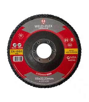 Disco Flap 115X22mm GR  60 Eco ZA Fibra Angular Flex - 8259 - SC WELD
