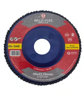 Disco Flap PVC Reto 115X22mm GR  40 Eco ZA Nylon Flex - 7475 - SC WELD