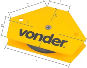 ESQUADRO MAGNETICO 10KG HEXAGONAL VONDER