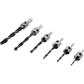 Jogo de Brocas 3 pontas Com Escareador  3,0 a 10,0mm 7 Peças Vonder