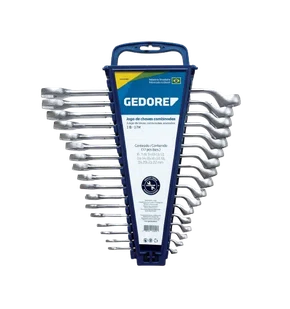 Jogo de Chaves Combinadas 6 a 22mm com 17 Peças Gedore
