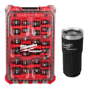 Jogo Soquete Impacto Packout 49-66-6804 + Copo Térmico 590ml 48-22-8392B Milwaukee