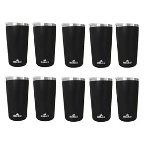 Kit 10 Copos Térmicos Aço Inox 420ML Preto p/ Água Cerveja Café - Quente e Frio