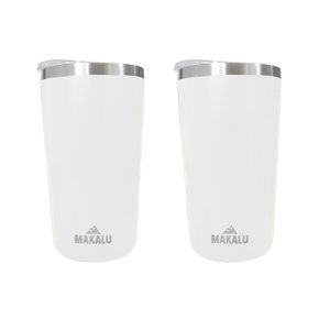 Kit 2 Copos Térmicos Aço Inox 420ML Branco p/ Água Cerveja Café - Quente e Frio