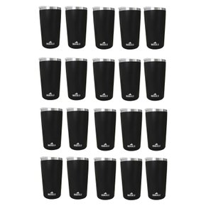 Kit 20 Copos Térmicos Aço Inox 420ML Preto p/ Água Cerveja Café - Quente e Frio