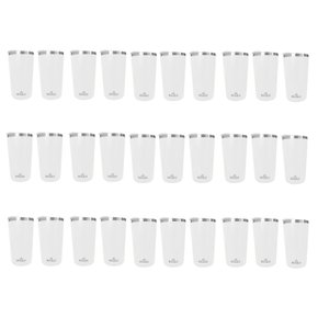 Kit 30 Copos Térmicos Aço Inox 420ML Branco p/ Água Cerveja Café - Quente e Frio
