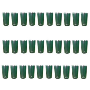 Kit 30 Copos Térmicos Aço Inox 420ML Verde p/ Água Cerveja Café - Quente e Frio