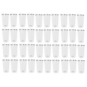 Kit 40 Copos Térmicos Aço Inox 420ML Branco p/ Água Cerveja Café - Quente e Frio