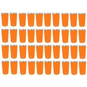 Kit 40 Copos Térmicos Aço Inox 420ML Laranja p/ Água Cerveja Café - Quente e Frio