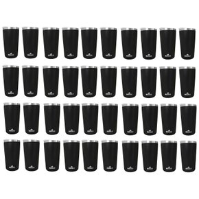 Kit 40 Copos Térmicos Aço Inox 420ML Preto p/ Água Cerveja Café - Quente e Frio