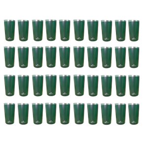 Kit 40 Copos Térmicos Aço Inox 420ML Verde p/ Água Cerveja Café - Quente e Frio
