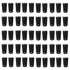 Kit 50 Copos Térmicos Aço Inox 420ML Preto p/ Água Cerveja Café - Quente e Frio