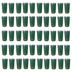 Kit 50 Copos Térmicos Aço Inox 420ML Verde p/ Água Cerveja Café - Quente e Frio