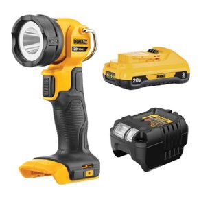 Kit Lanterna DCL040 + Bateria 3Ah + Carregador DeWalt