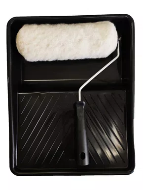 Kit Pintura Bandeja Grande e Rolo de Lã 23cm Com Cabo Compel