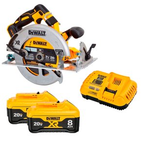 Kit Serra Circular DCS570B-B3 + 2 Baterias 8Ah + Carregador DeWalt