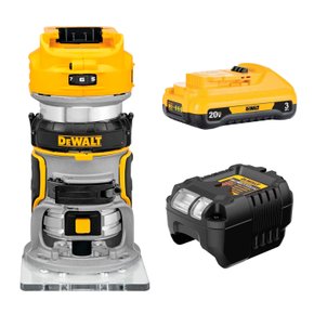 Kit Tupia Compacta DCW600B + Bateria 3Ah + Carregador DeWalt