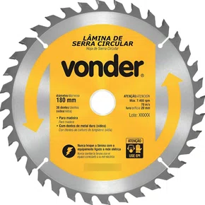Lâmina de Serra Circular Videa 185 x 20 x 36D – 4650185036 – Vonder