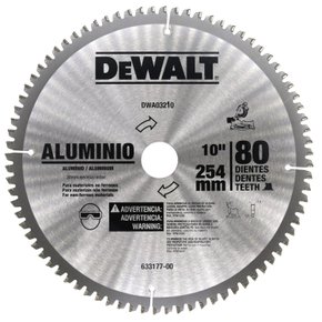 Lâmina Serra Esquadria 10" 80 Dentes Aluminio DWA03210 DeWalt