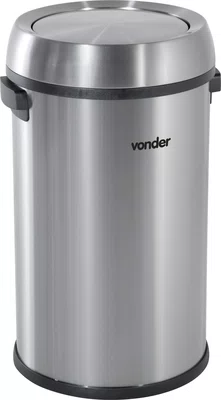 Lixeira Redonda 65L Inox com Tampa Basculante Vonder
