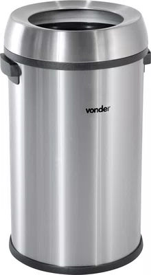 Lixeira Redonda Inox 65L Sem Tampa Vonder