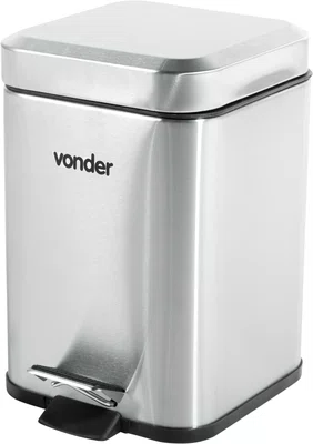 Lixeira Retangular 3L Inox Vonder