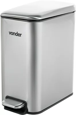 Lixeira Retangular 5L Aço Inox Vonder