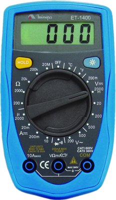 Multímetro Digital 300V Temperatura ET-1400 Minipa