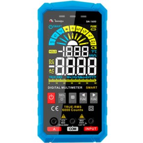 Multímetro Digital SM-1600 Minipa CAT III 600V com True RMS, NCV, Lanterna e Medição de Temperatura