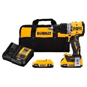 Parafusadeira Furadeira Impacto 20v V XR + 2 Baterias + Carregador + Bolsa DCD805D2-BR DeWalt