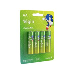 Pilha Alcalina AA 1,5V Blister Com 4 Peças Elgin