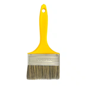 Pincel 4" Cerda Grisalhas Cabo Amarelo Compel