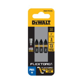 Ponta Phillips #1 FlexTorq 1" 3 Peças DWAF1PH1IR3 DeWalt