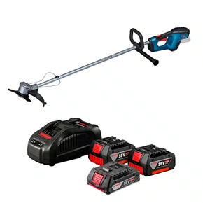 Roçadeira 18V Bosch GFR 18V-23 + Carreg e 2 Baterias 4Ah + Bateria 2Ah de Brinde