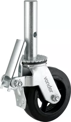 Rodízio 6" Borracha para Andaime – Vonder