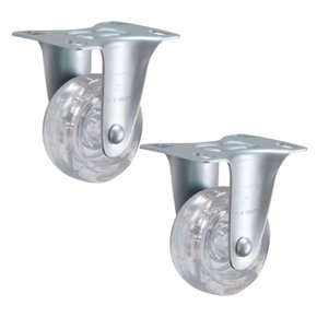 Rodízio Fixo 2” FLR 210 GEL 30kg Incolor 123986 2un Rod-Car