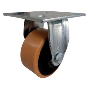 Rodízio Fixo 4” FIR 42 UFK 400kg PU Laranja Rolamento 122679 Rod-Car