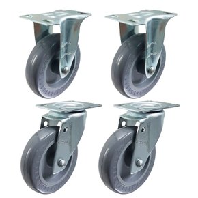 Rodízio Fixo + Giratório 3” 310 BP 60kg Cinza Rod-Car