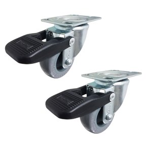 Rodízio Giratório 2” GLRO 210 BP 45kg Cinza C/Freio 106885 2un Rod-Car