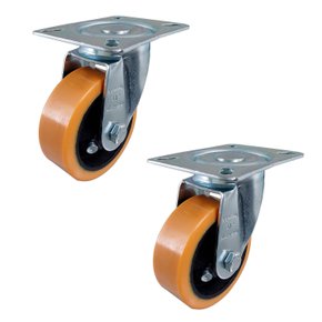 Rodízio Giratório 3” GLR 312 UFN 170kg PU Laranja Com Bucha 100555 2un Rod-Car