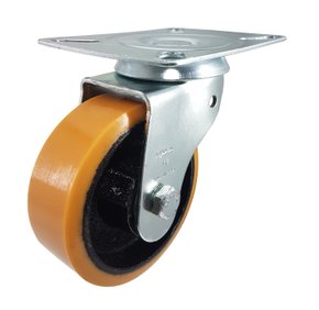 Rodízio Giratório 4” GLR 414 UFK 250kg PU Laranja Rolamento 113848 Rod-Car